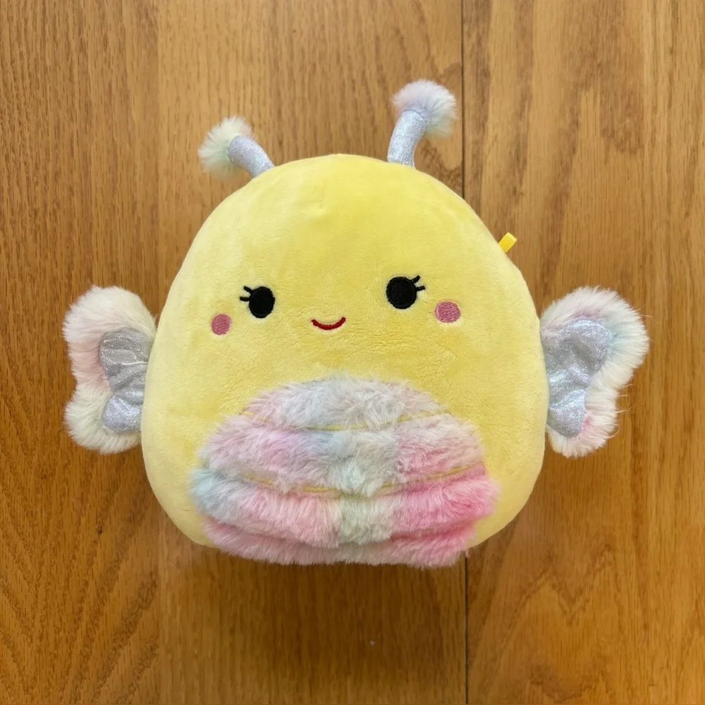 Squishmallows‎ Nixie The Butterfly 8” Plush Yellow Rainbow Fuzzy Belly Easter
